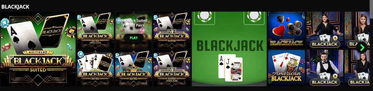 Nabídka blackjacku a stolních her v Ivy Casino