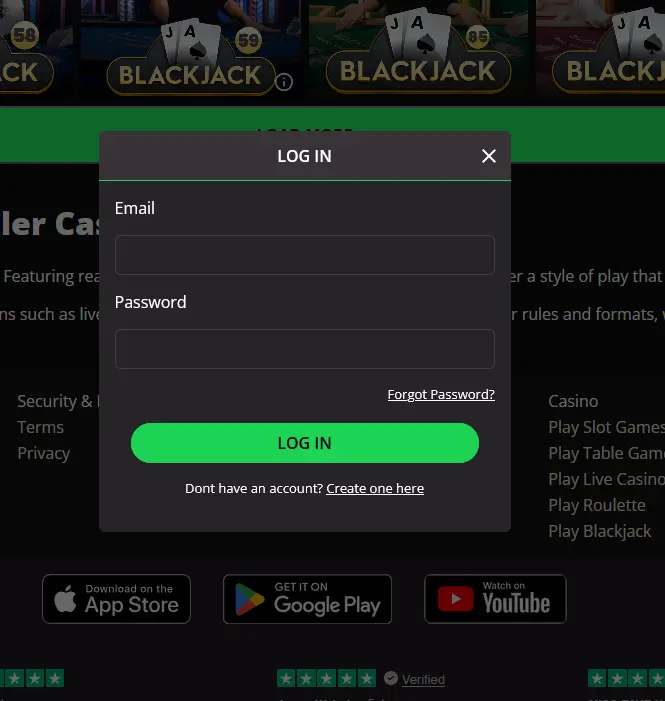Přihlašovací formulář do účtu Ivy Casino